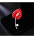 XSB152 - Red Lotus Leaf Saree Brooch